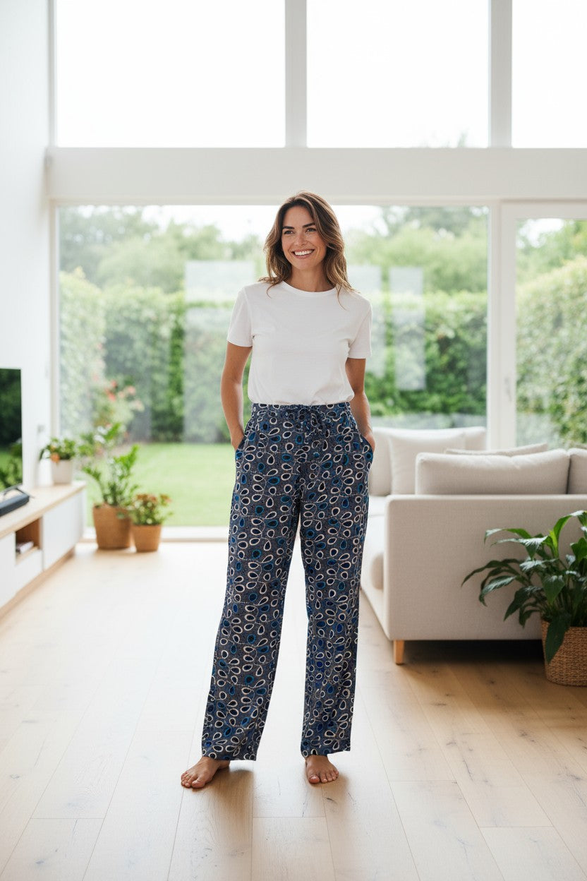 Pantalonii Drepti lungi cu imprimeu 3-5XL