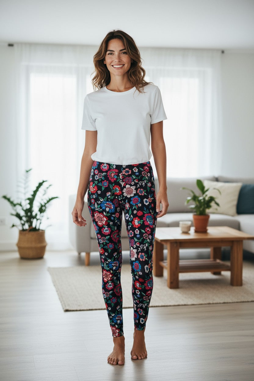 Pantalonii Drepti lungi cu imprimeu S-L