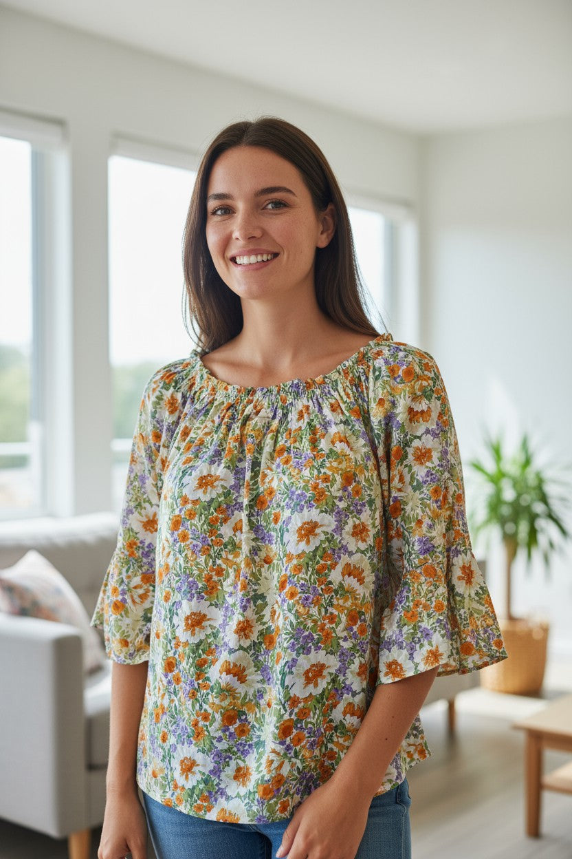 Bluze din In cu imprimeu 5XL-6XL