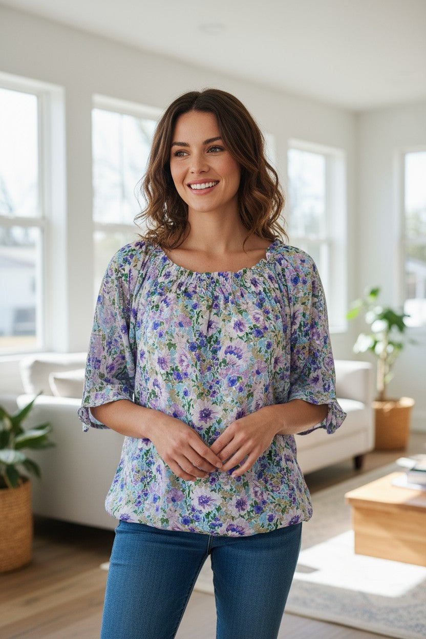 Bluze din In cu imprimeu 5XL-6XL