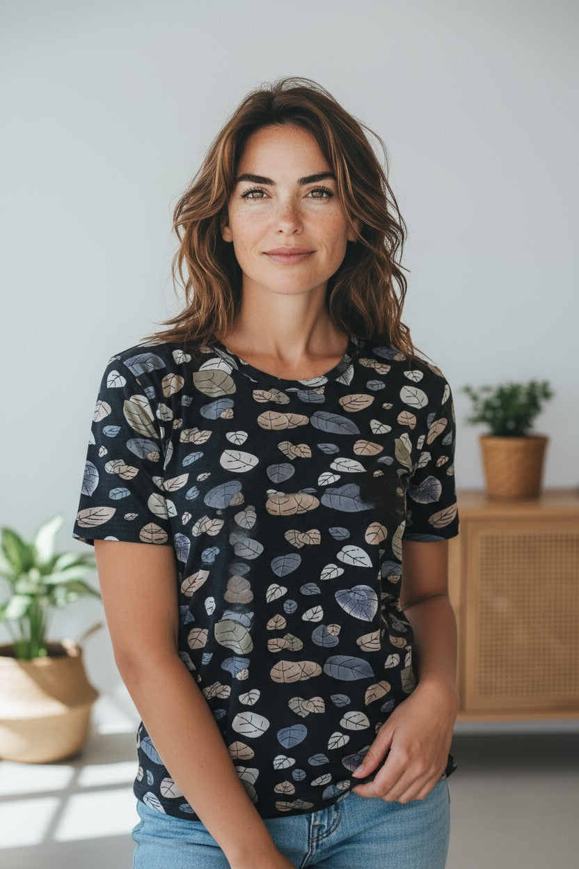 Bluza imprimeu Floral XL-5XL maneca scurta