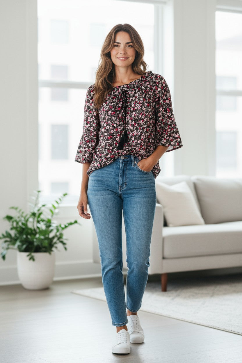 Bluza eleganta maneca 3/4 cu Snur