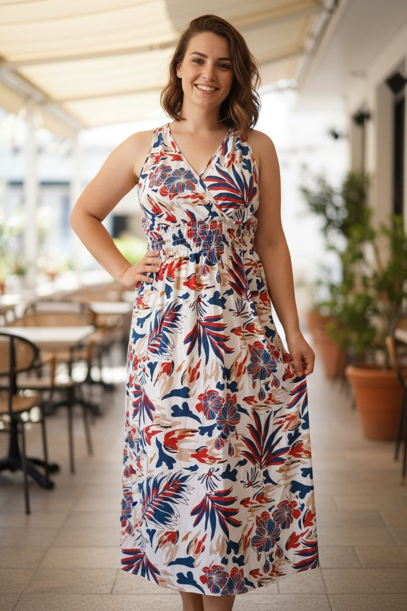Rochie lejera Vara cu imprimeu cu dantela