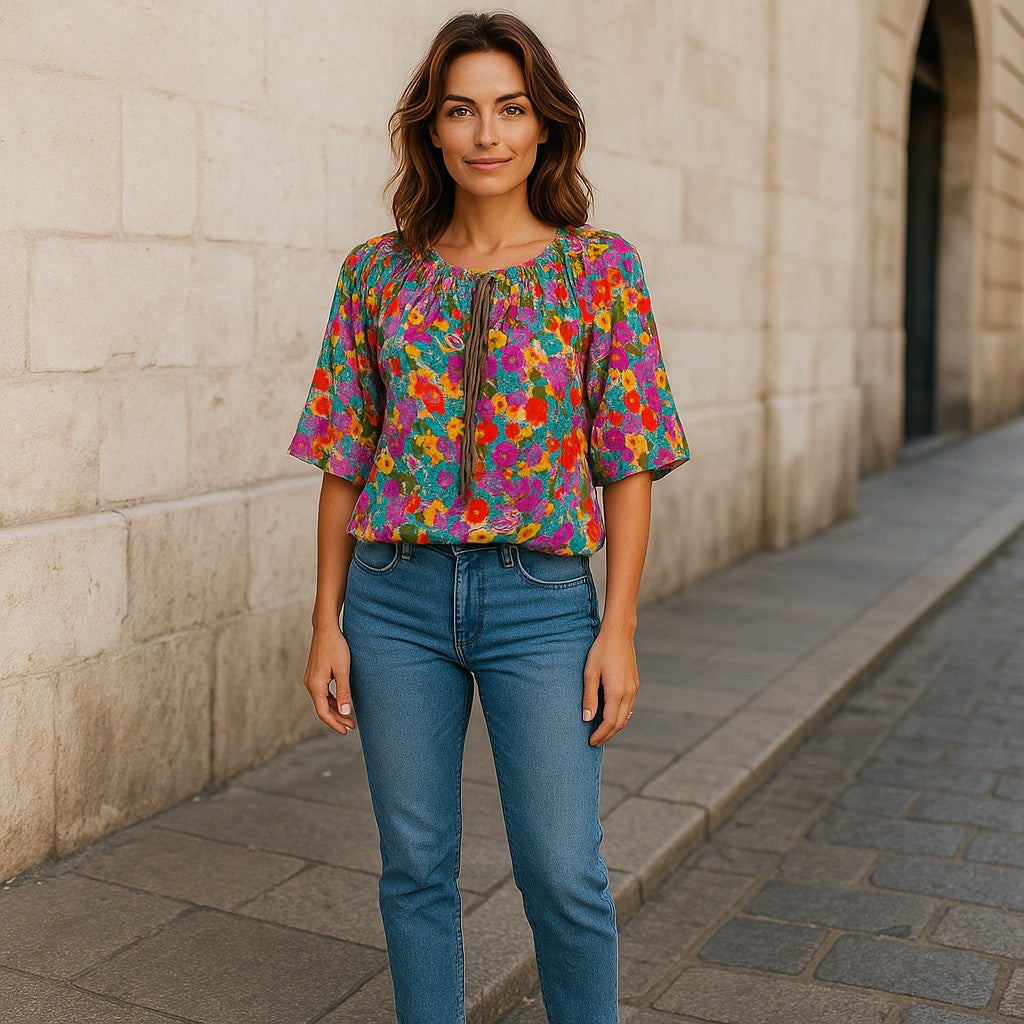 Bluza eleganta maneca 3/4 cu Snur