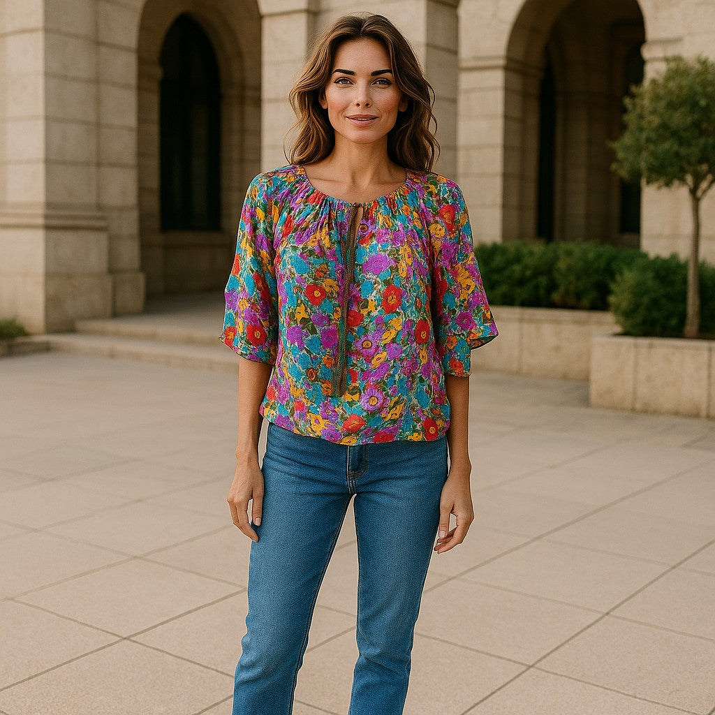 Bluza eleganta maneca 3/4 cu Snur