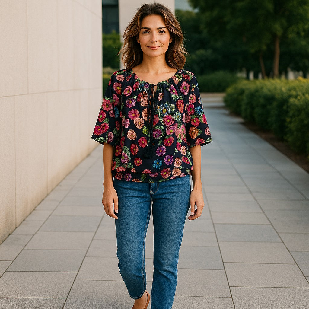 Bluza eleganta maneca 3/4 cu Snur