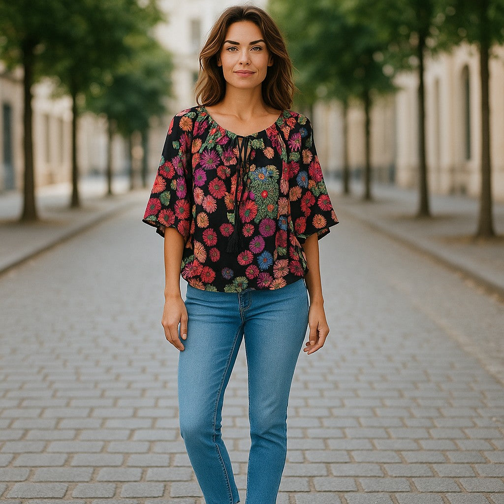 Bluza eleganta maneca 3/4 cu Snur