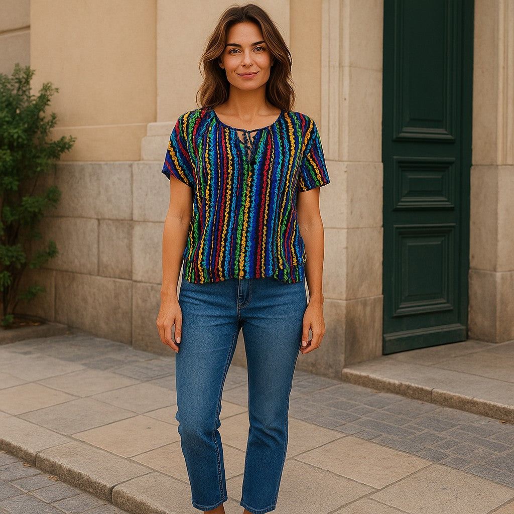 Bluza imprimeu Floral XL-5XL maneca scurta
