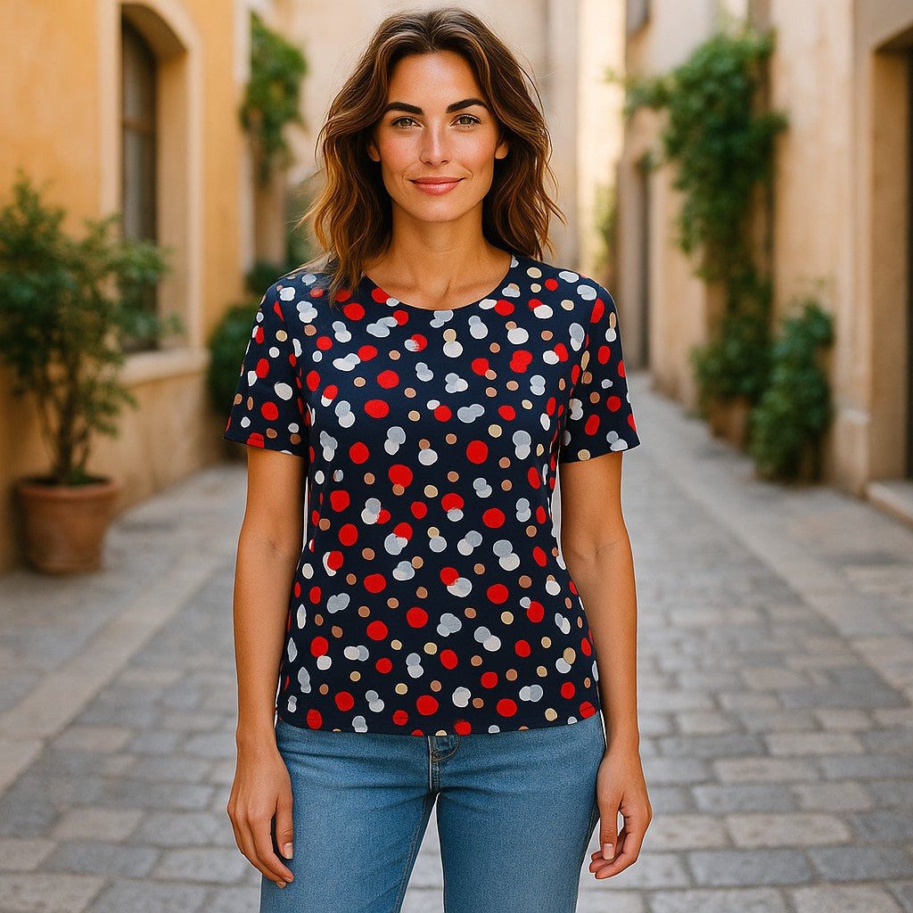 Bluza imprimeu Floral XL-5XL maneca scurta