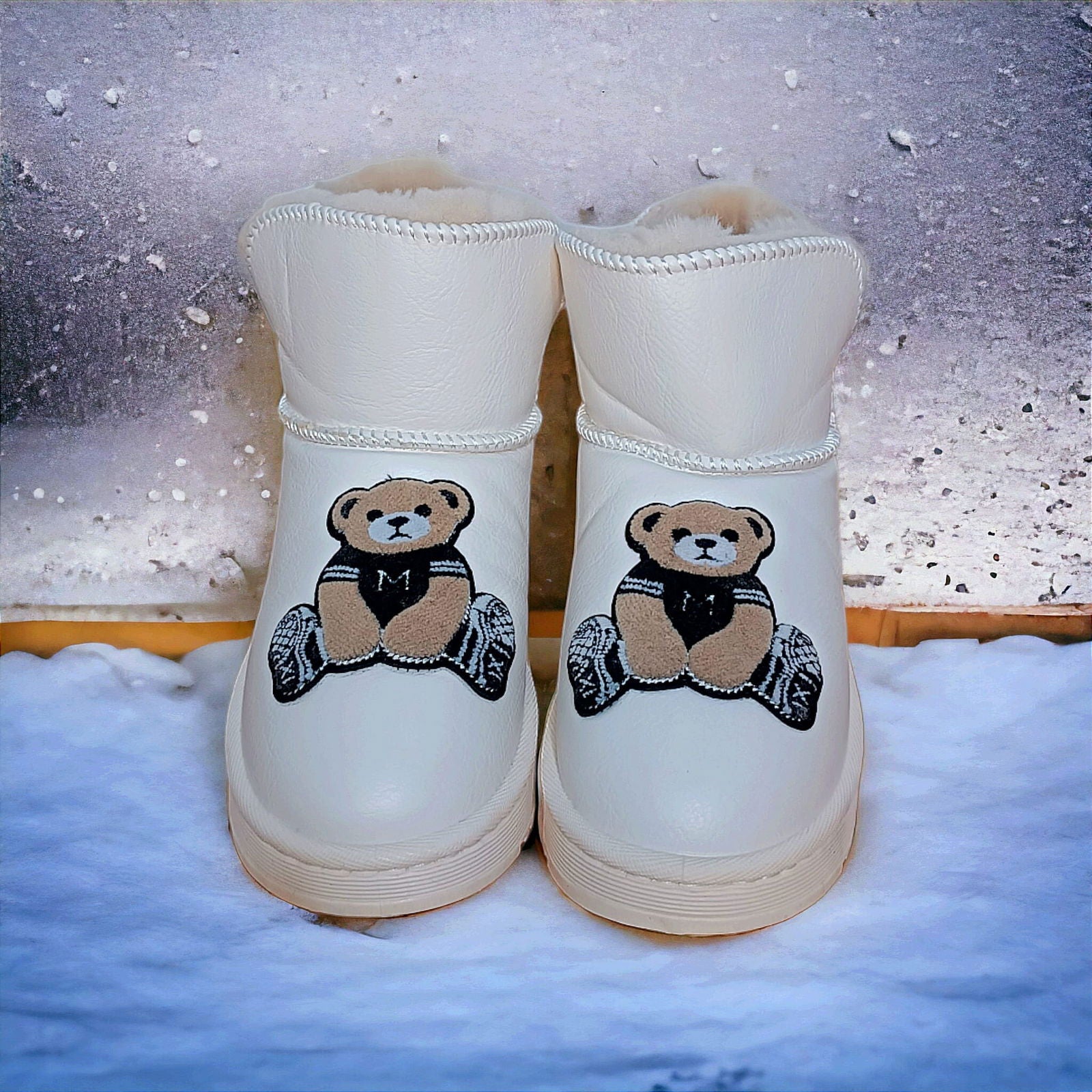 Ghete cu ursutel UGG-uri imblanite - AMG SHOP - Ghete cu ursutel UGG-uri imblanite ghete AMG SHOP 36 Alb  - 