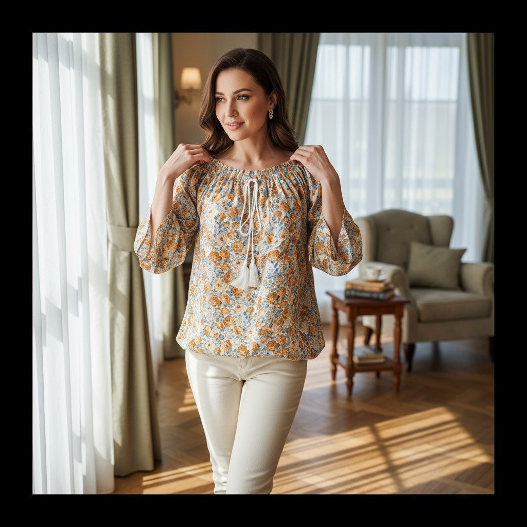 Bluza eleganta maneca 3/4 cu Snur