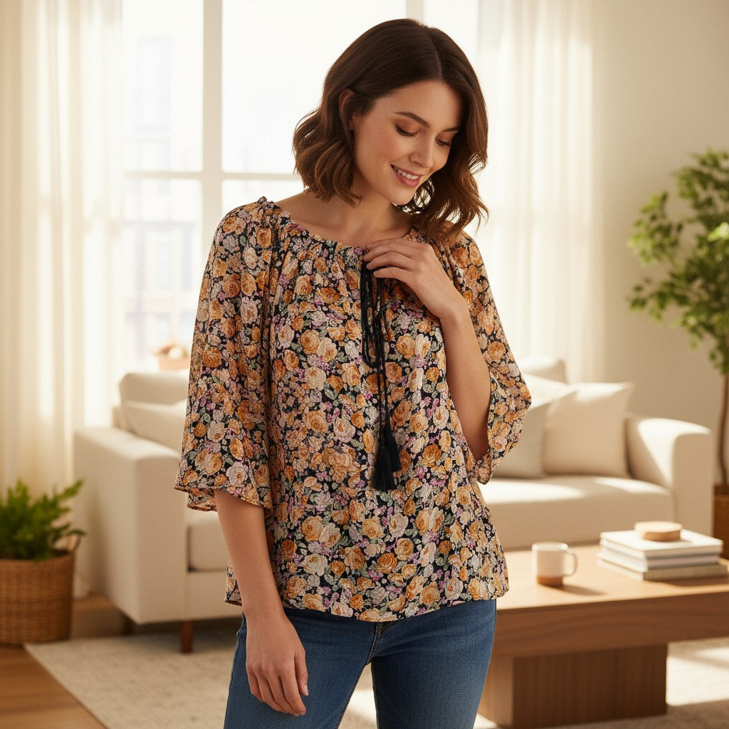 Bluza eleganta maneca 3/4 cu Snur