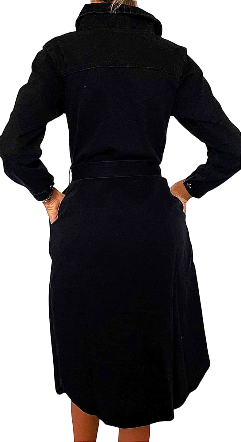 Rochie din denim cu nasturi - AMG SHOP - Rochie din denim cu nasturi Rochii AMG SHop  - 