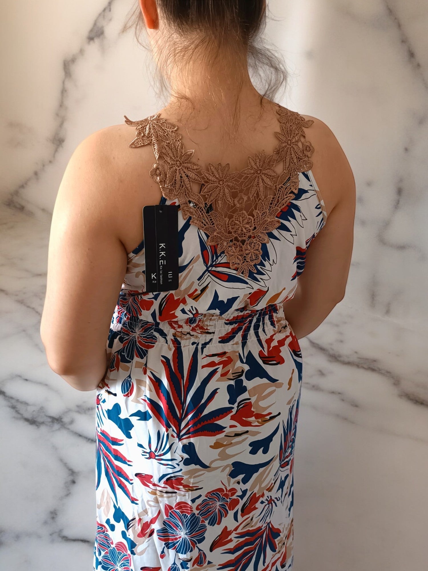 Rochie lejera Vara cu imprimeu cu dantela - AMG SHOP -  - 