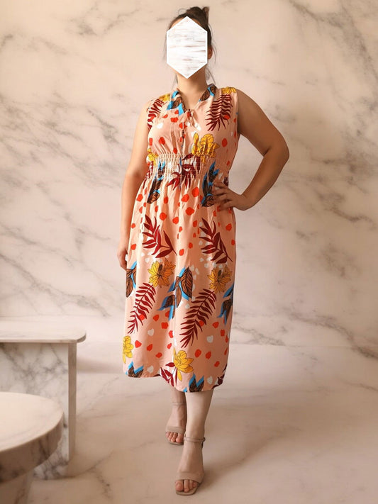 Rochie material moale cu guler in V - AMG SHOP -  - 