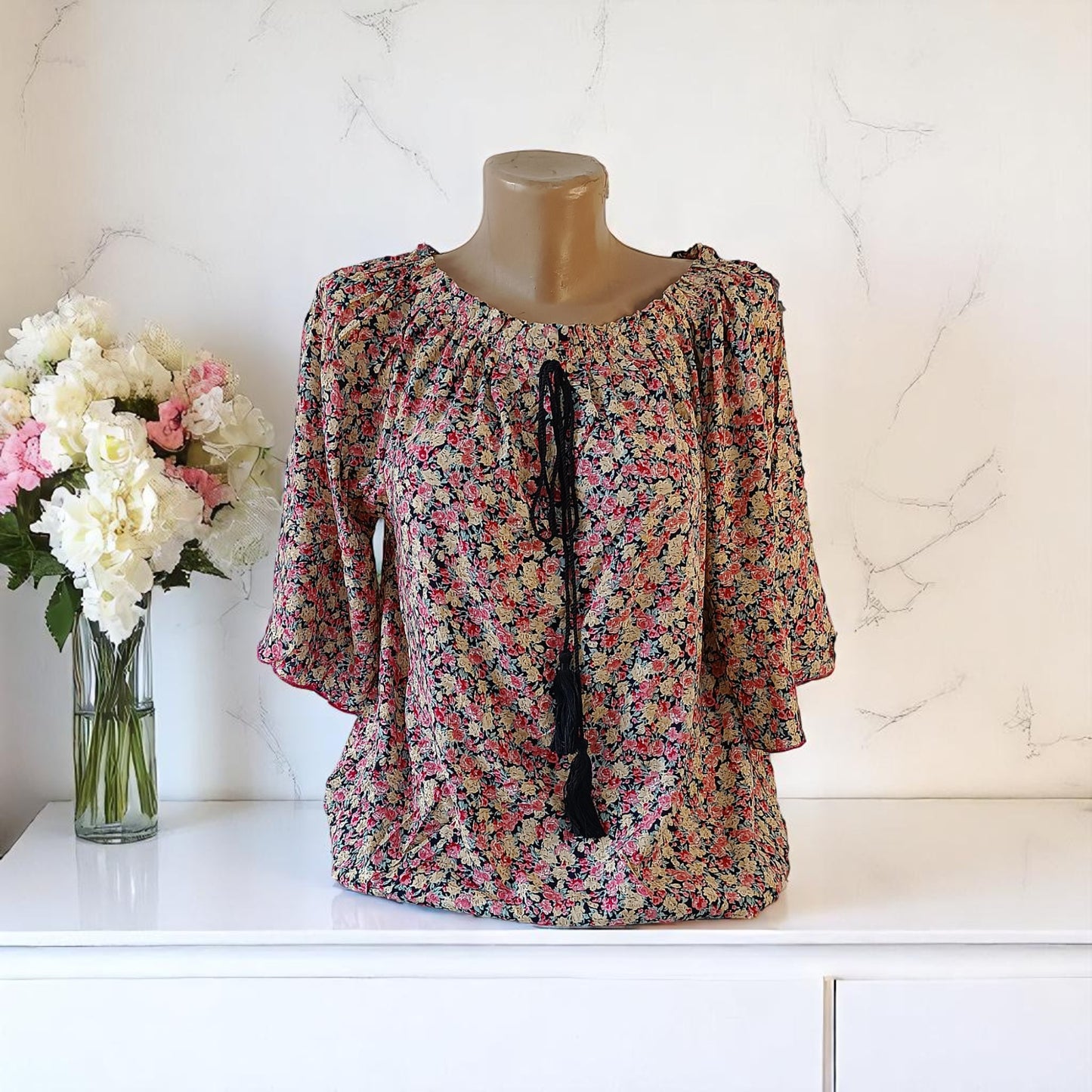 Bluza eleganta maneca 3/4 cu Snur