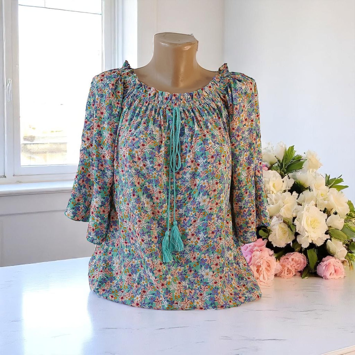 Bluza eleganta maneca 3/4 cu Snur