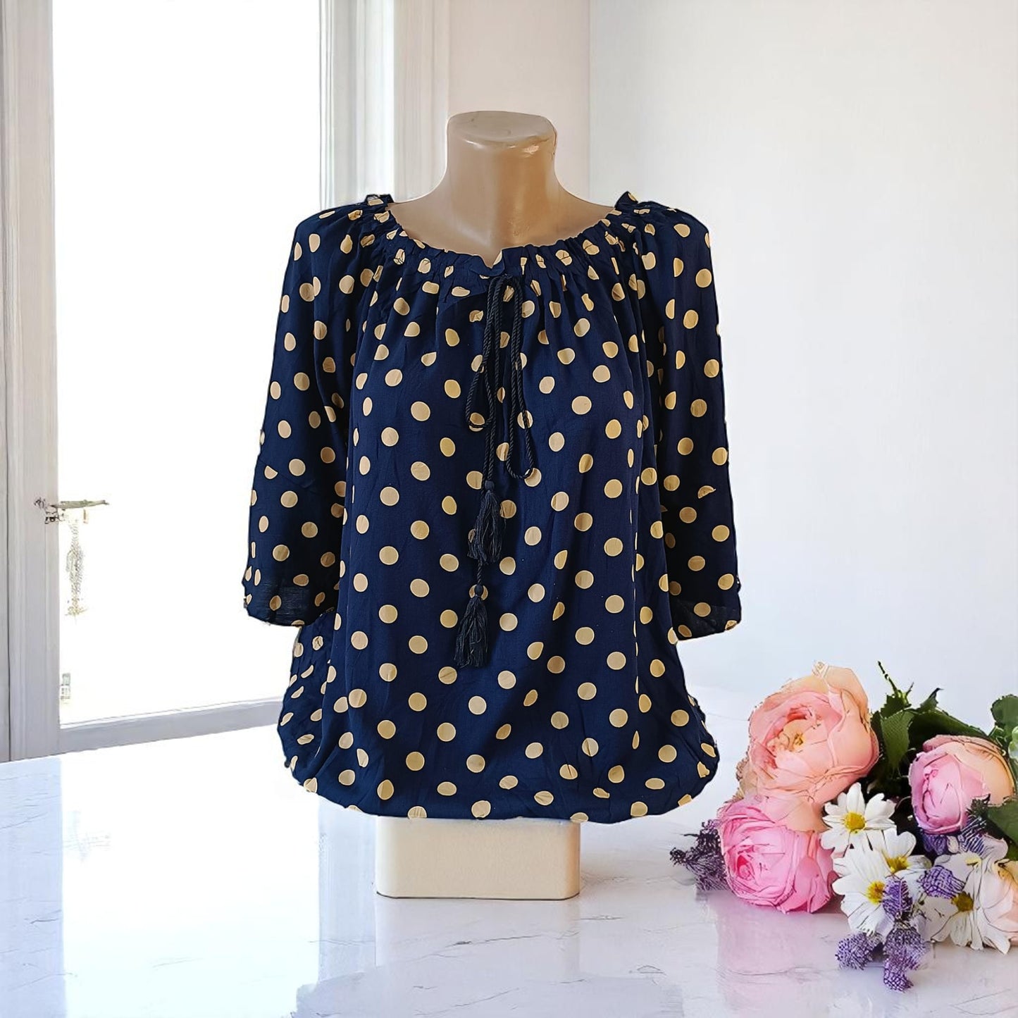 Bluza eleganta maneca 3/4 cu Snur