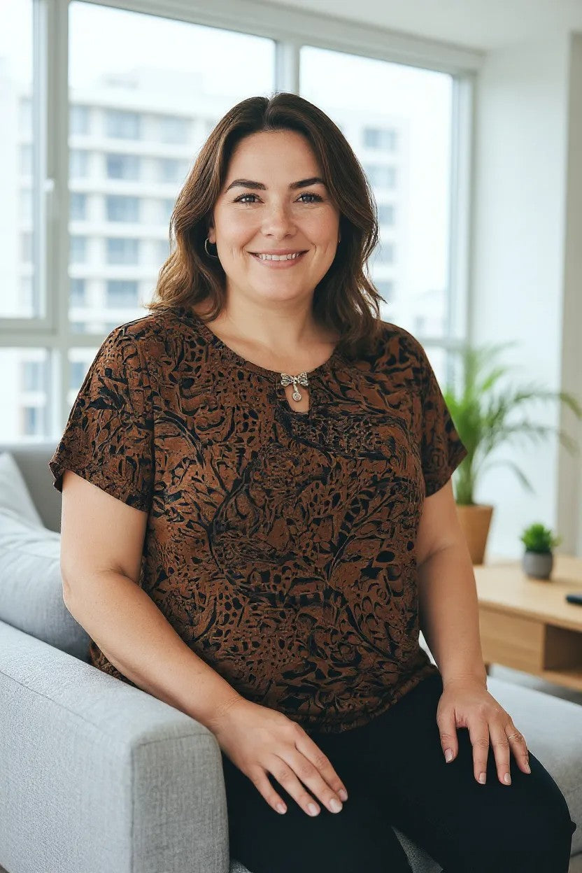 Bluza cu imprimeu marime mare 6-7XL