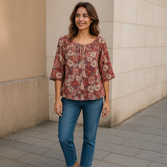 Bluza eleganta maneca 3/4 cu Snur