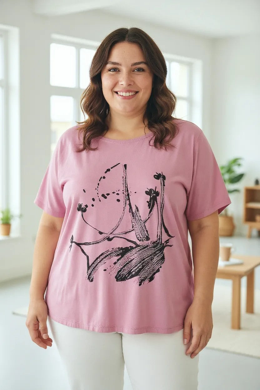 Tricou cu imprimeu marime mare 6-7XL