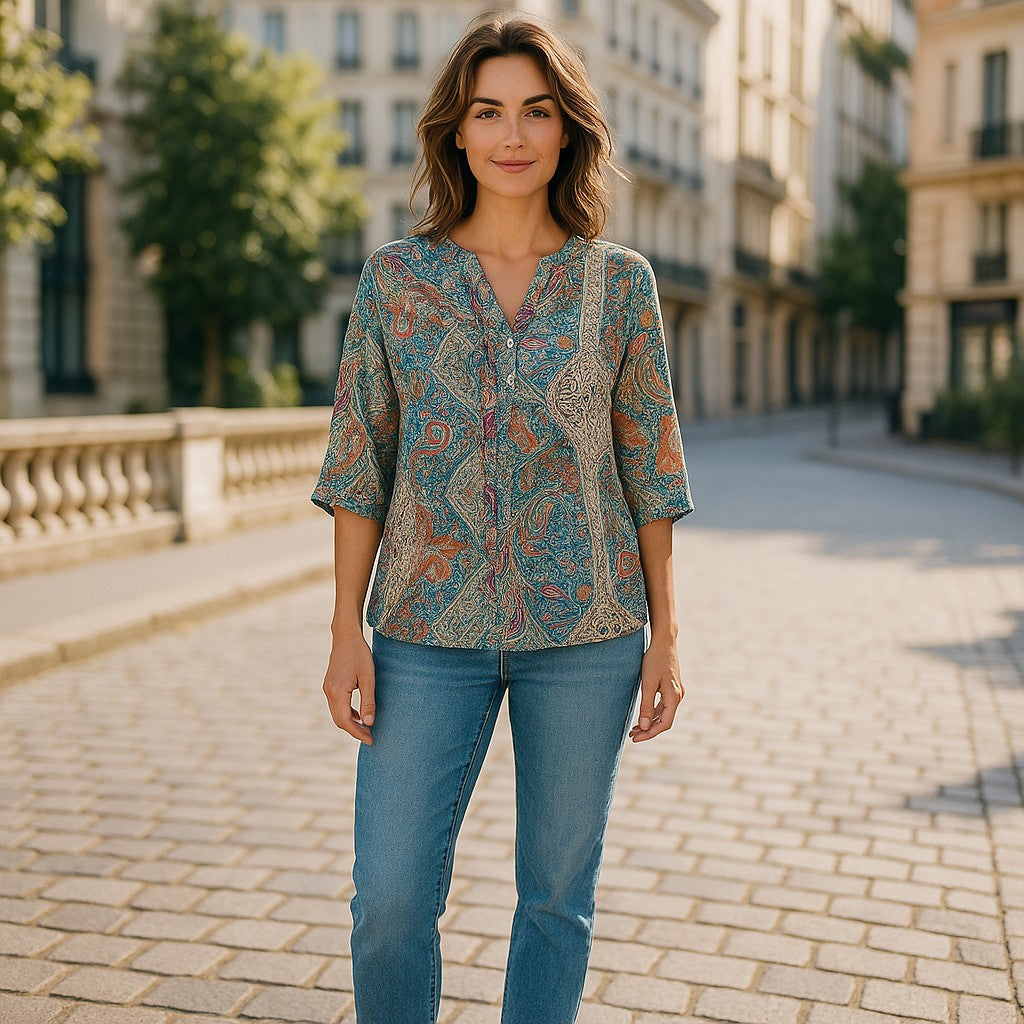 Bluza eleganta maneca 3/4 cu Anchior