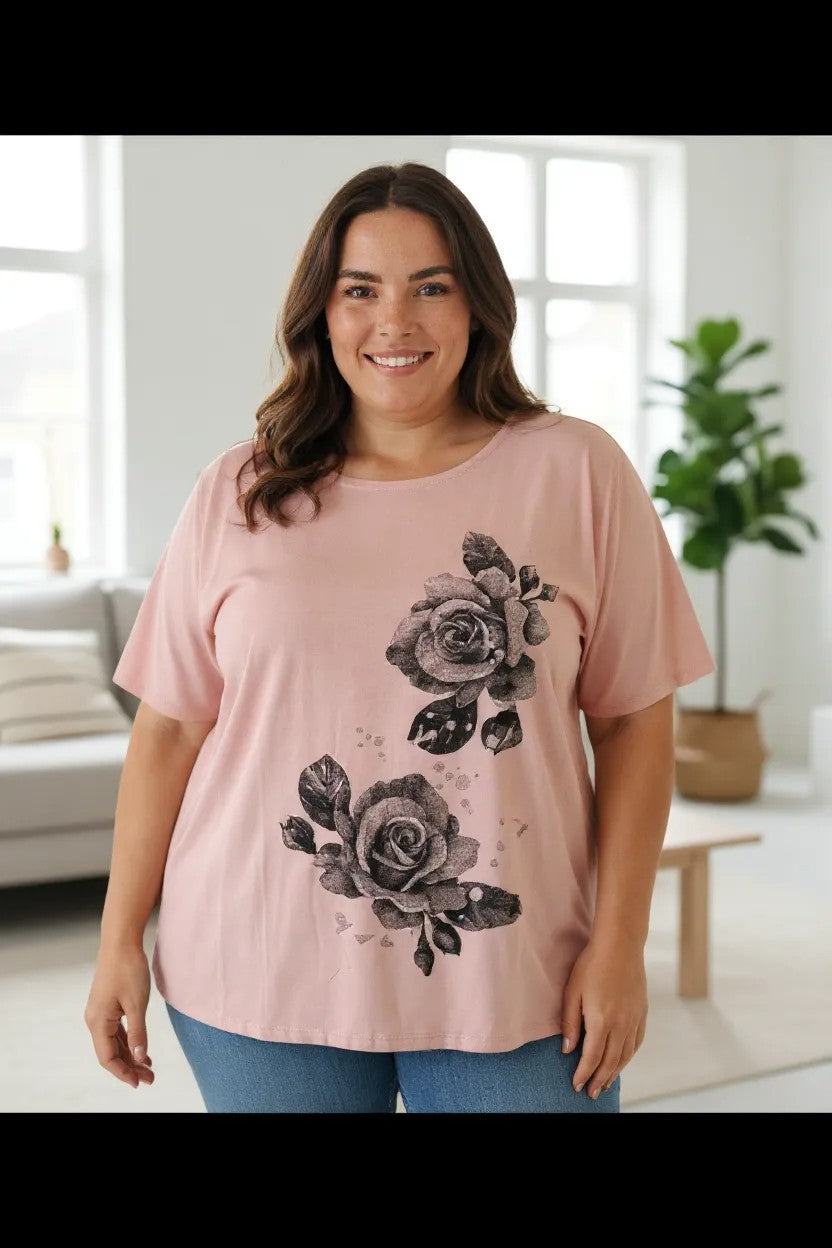 Tricou cu imprimeu marime mare 6-7XL
