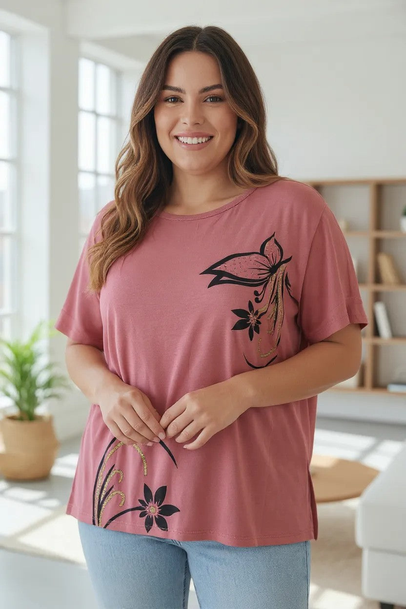 Tricou cu imprimeu marime mare 6-7XL