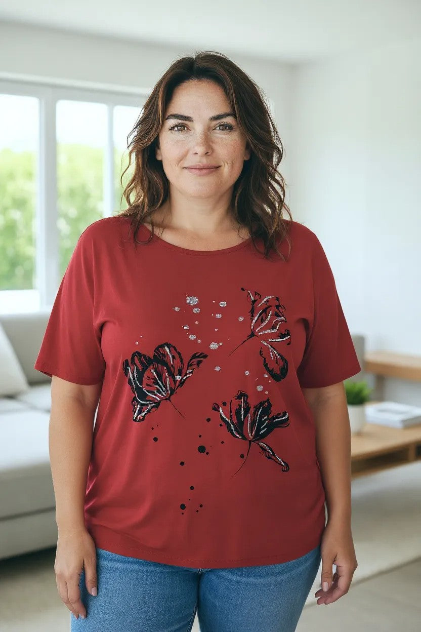 Tricou cu imprimeu marime mare 6-7XL