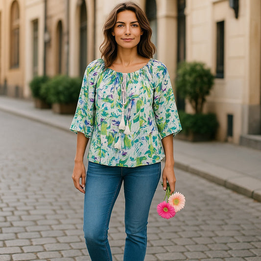 Bluza eleganta maneca 3/4 cu Snur
