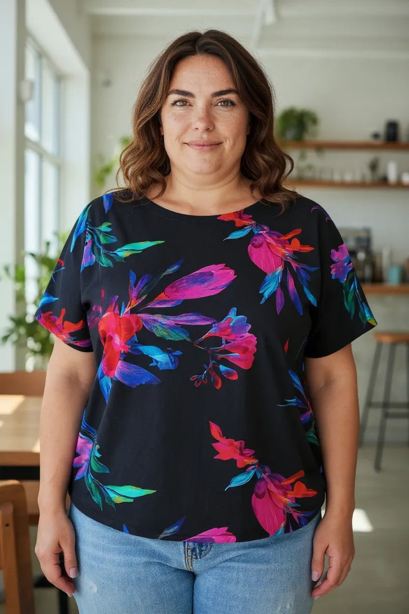 Bluza cu imprimeu marime mare 6-7XL