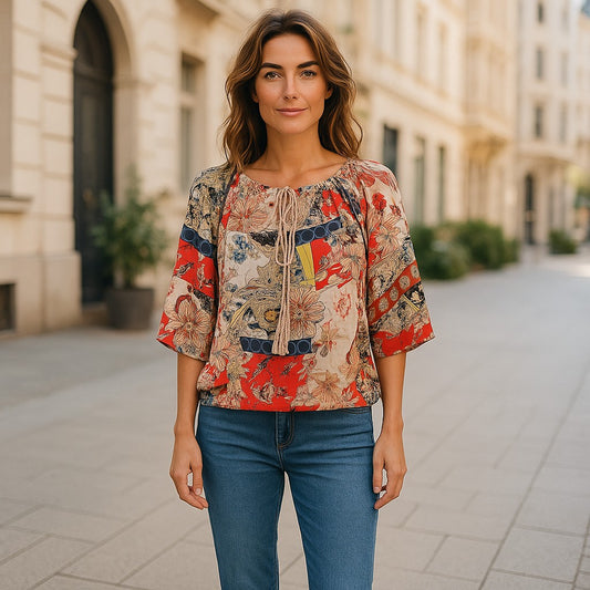 Bluza eleganta maneca 3/4 cu Snur