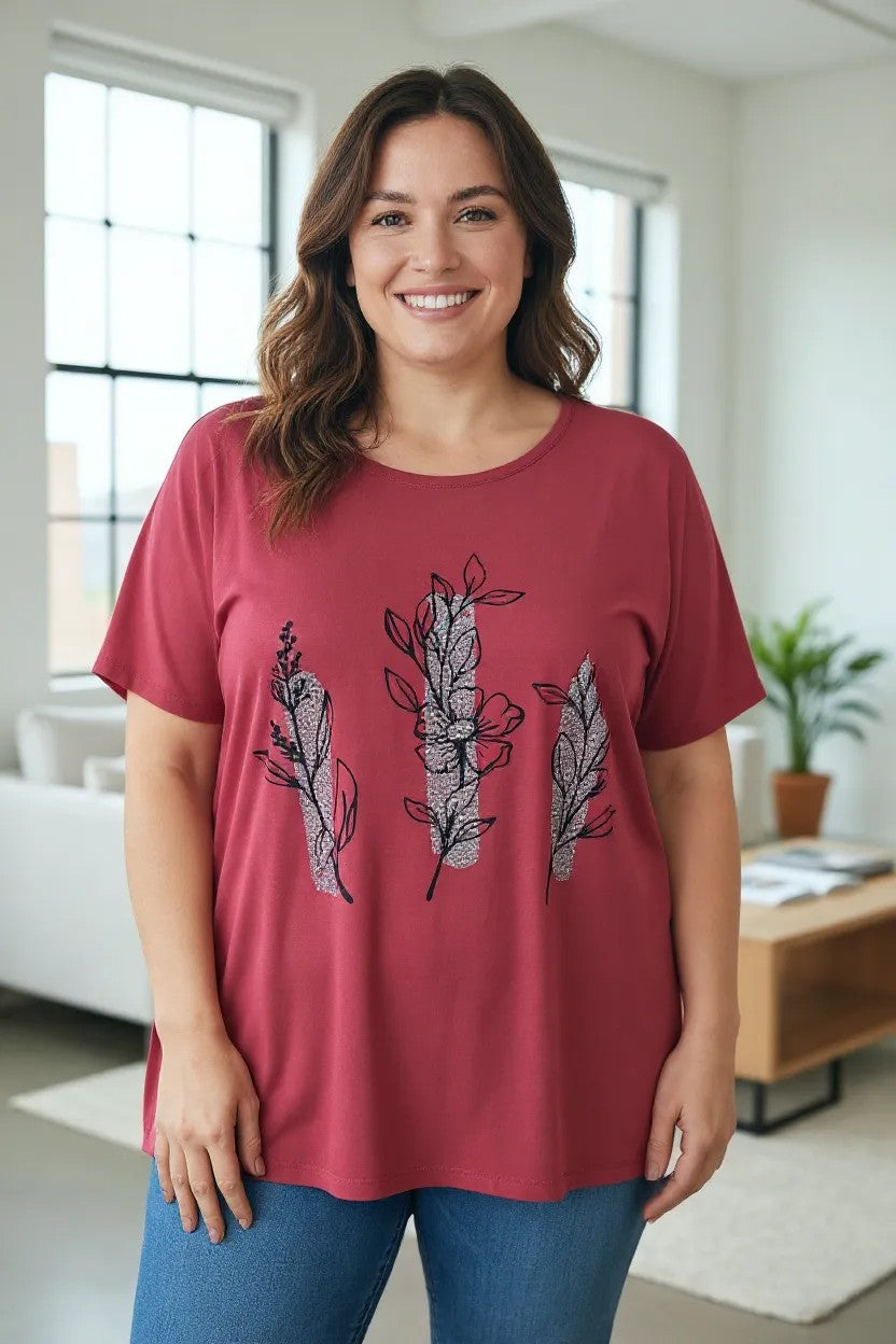 Tricou cu imprimeu marime mare 6-7XL