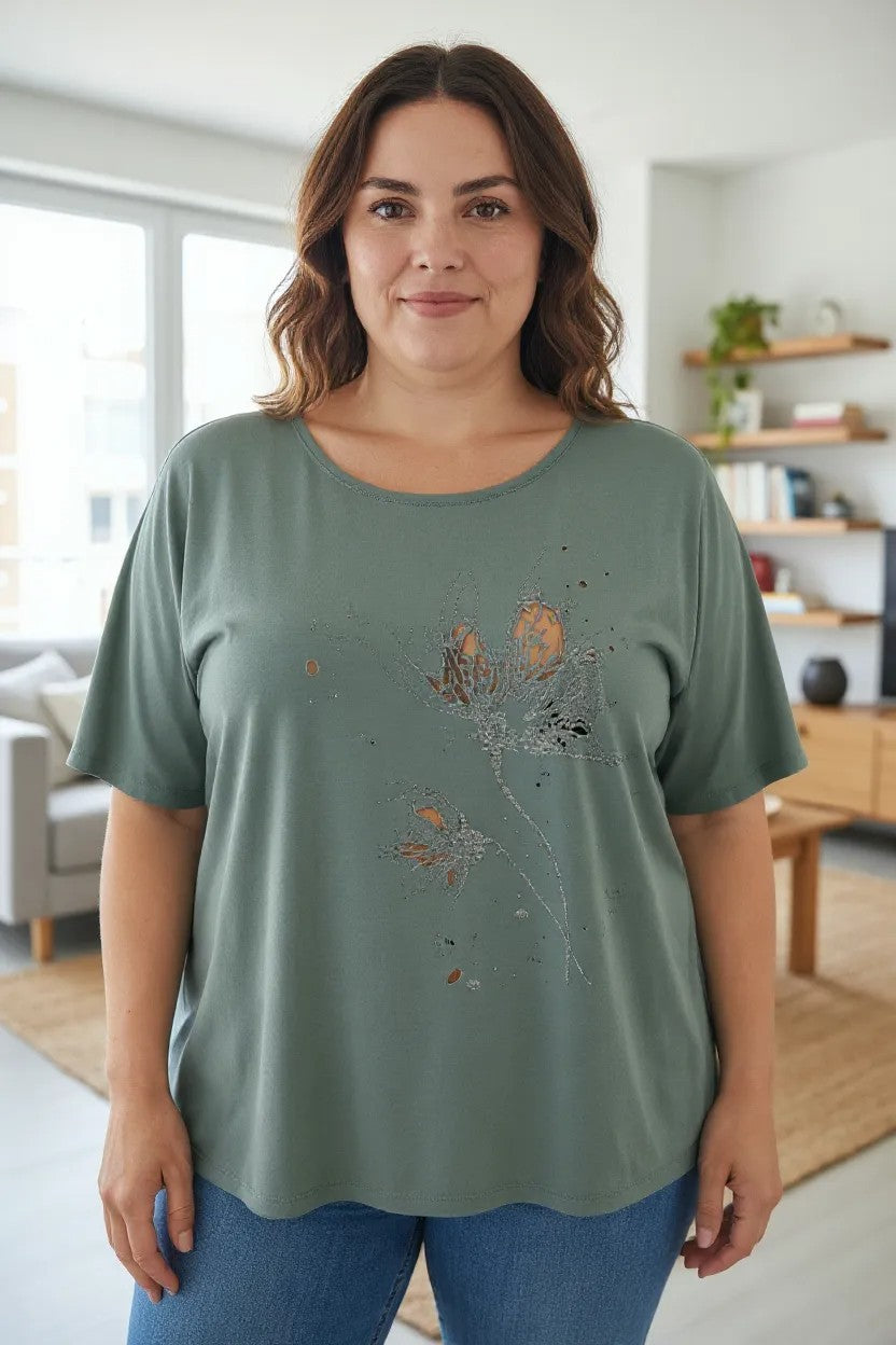 Tricou cu imprimeu marime mare 6-7XL