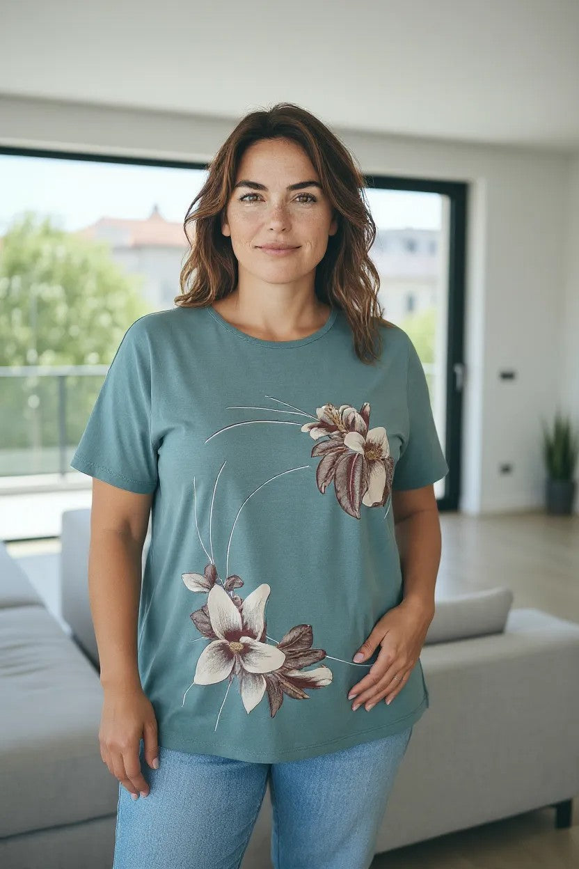 Tricou cu imprimeu marime mare 6-7XL
