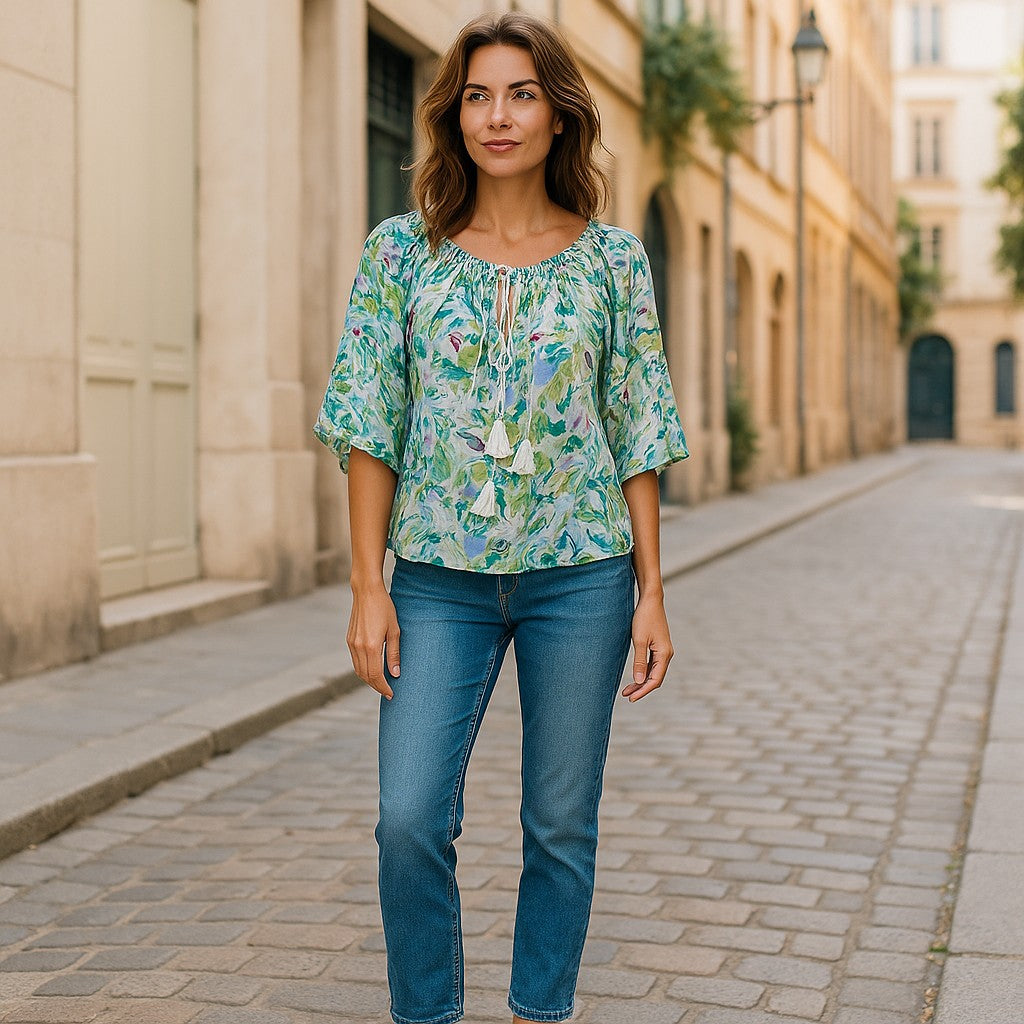 Bluza eleganta maneca 3/4 cu Snur