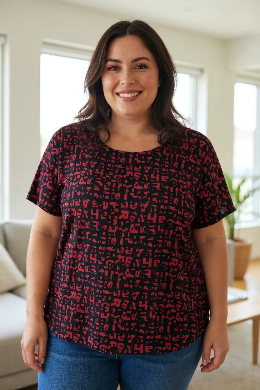 Bluza cu imprimeu marime mare 6-7XL