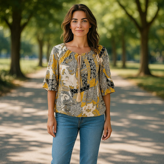 Bluza eleganta maneca 3/4 cu Snur