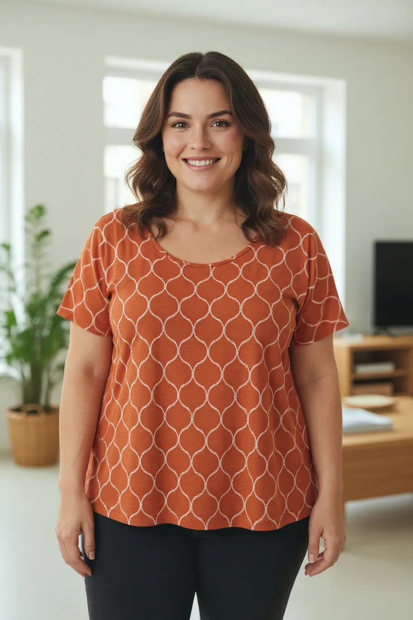 Bluza cu imprimeu marime mare 6-7XL anchior