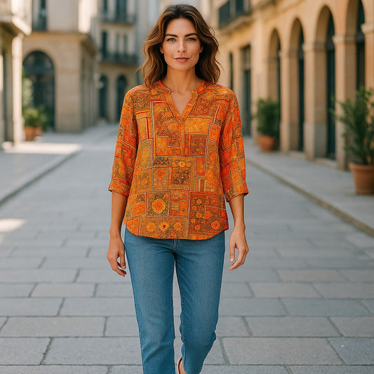 Bluza eleganta maneca 3/4 cu Anchior