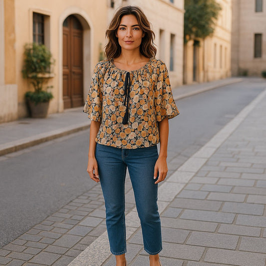 Bluza eleganta maneca 3/4 cu Snur