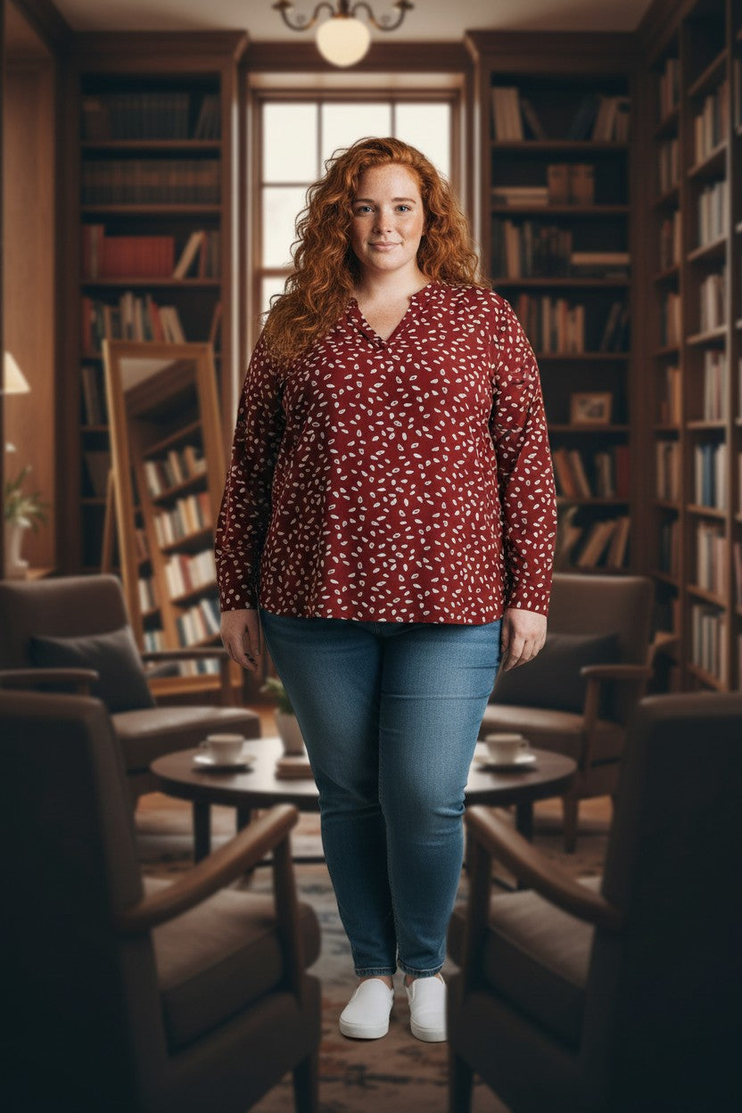 Bluza cu imprimeu marime mare 6-7XL maneca lunga