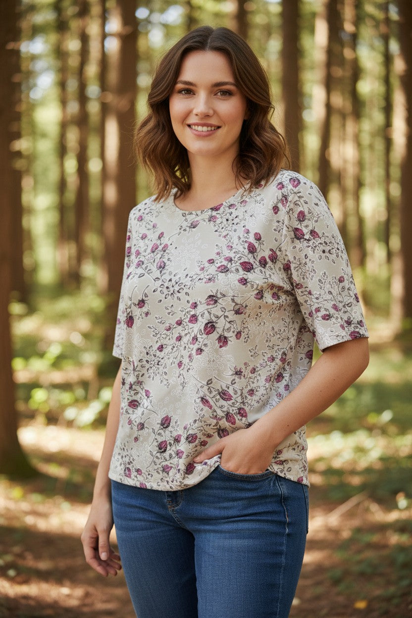 Bluza imprimeu Floral XL-5XL