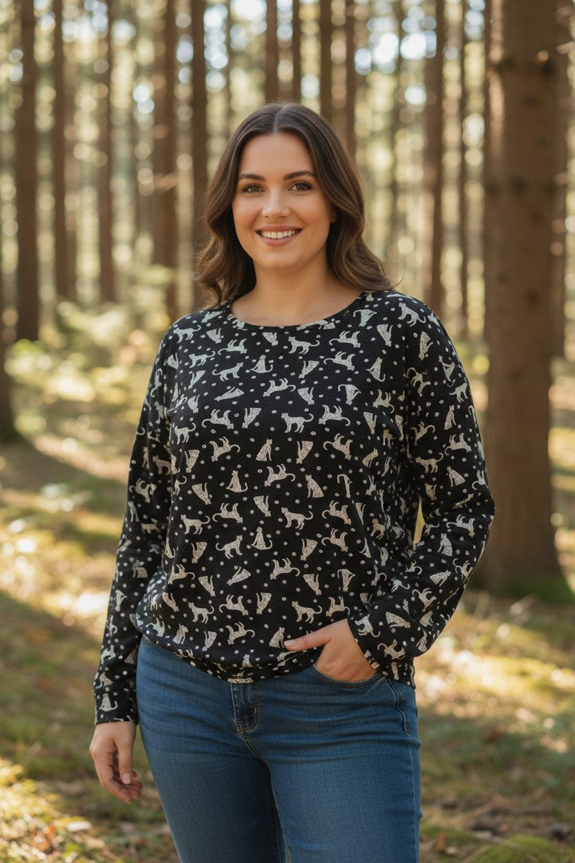 Bluza cu imprimeu marime mare 6-7XL maneca lunga