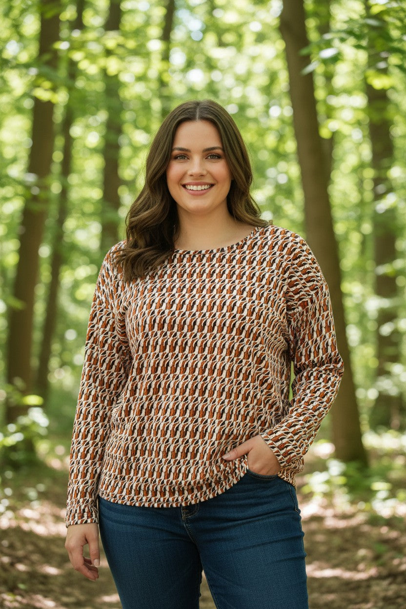 Bluza cu imprimeu marime mare 6-7XL maneca lunga