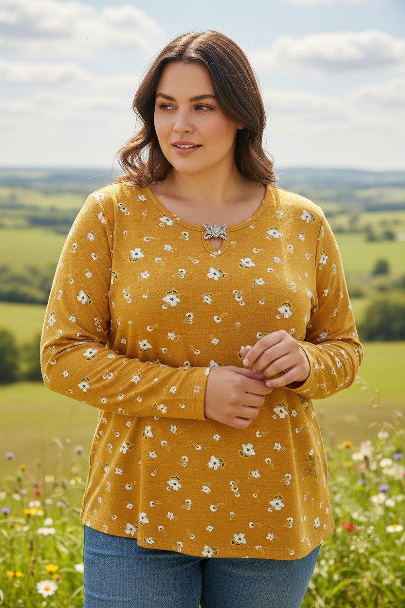 Bluza cu imprimeu marime mare 6-7XL maneca lunga