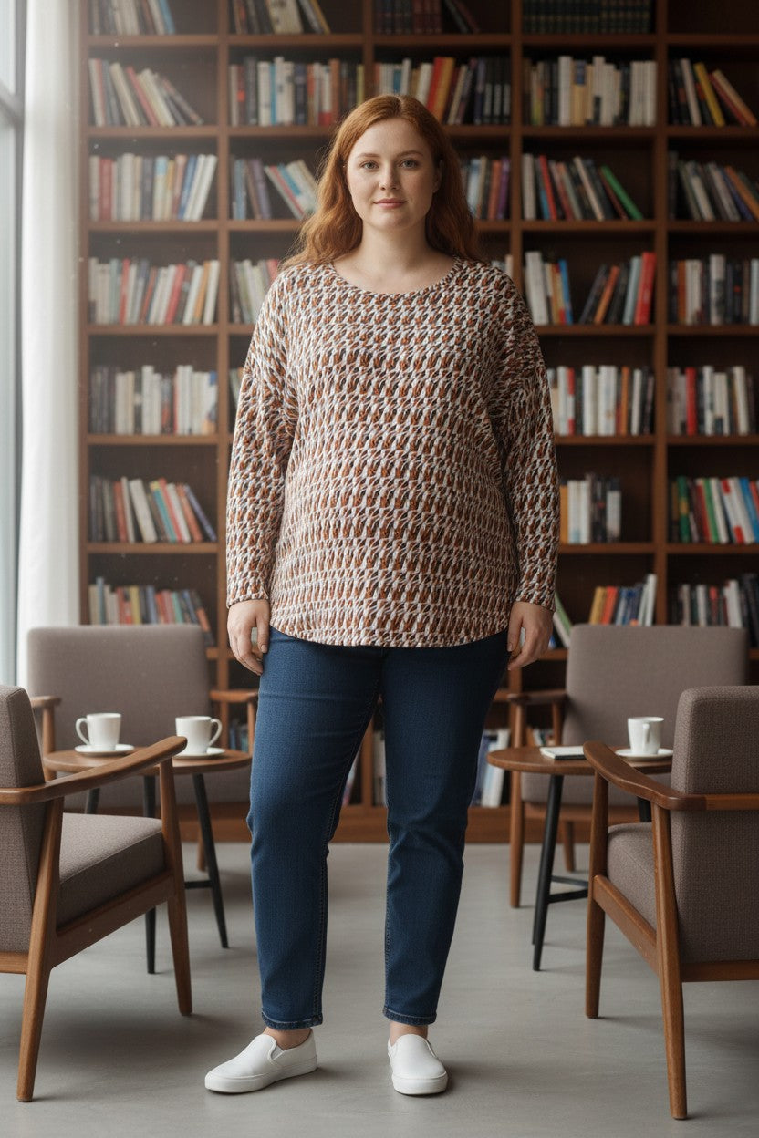 Bluza cu imprimeu marime mare 6-7XL maneca lunga