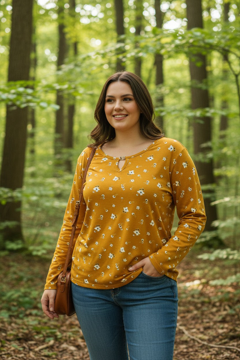 Bluza cu imprimeu marime mare 6-7XL maneca lunga