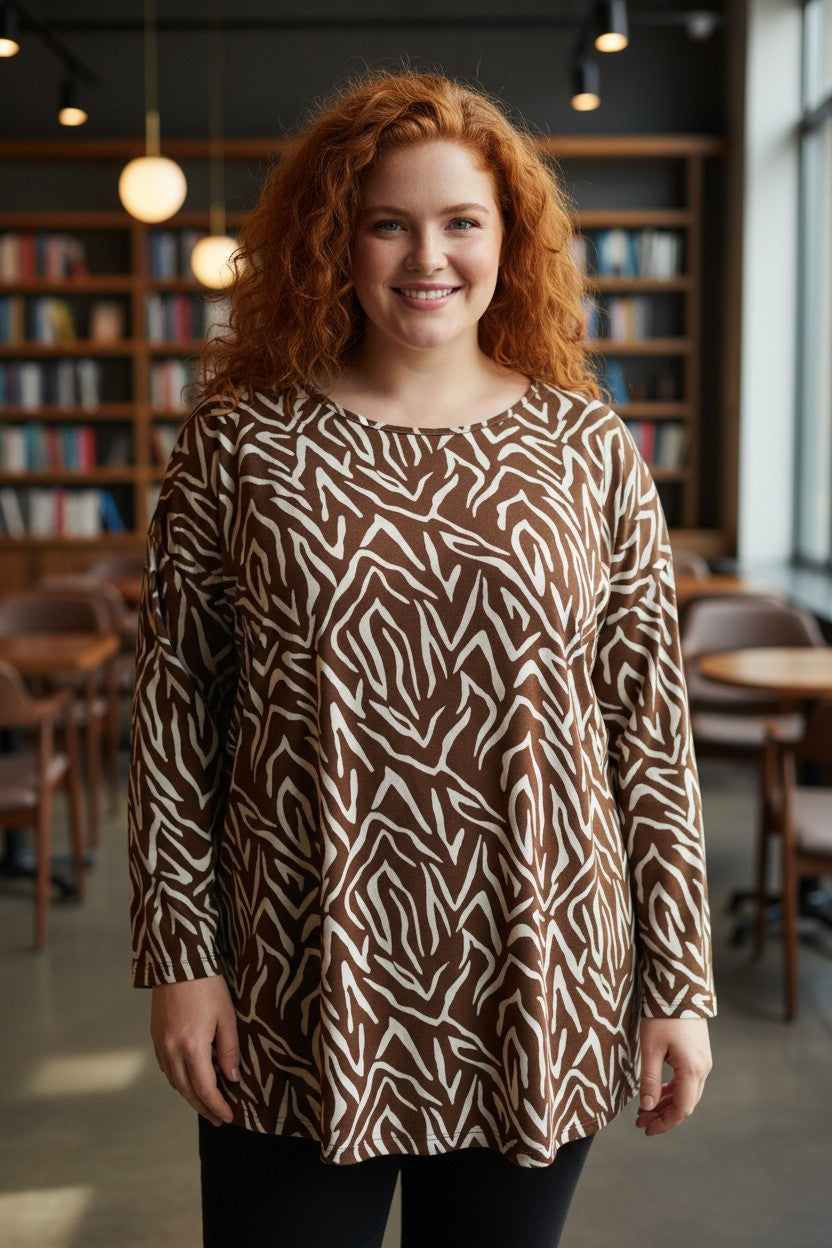 Bluza cu imprimeu marime mare 6-7XL maneca lunga