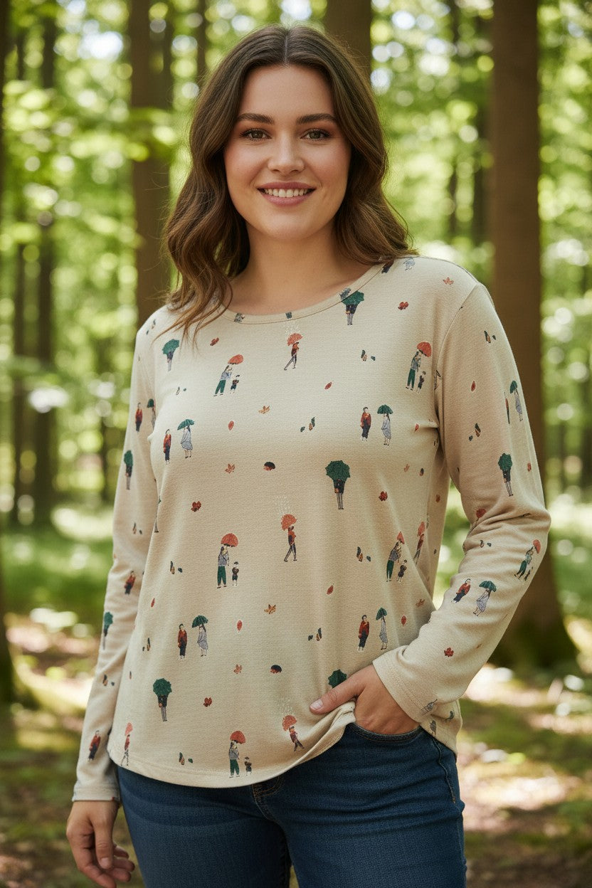 Bluza cu imprimeu marime mare 6-7XL maneca lunga